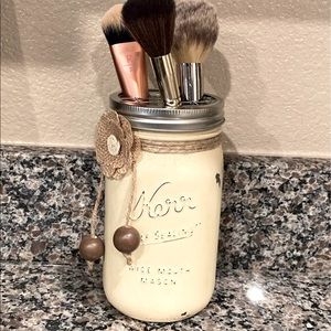 Mason Jar brush holder organizer
